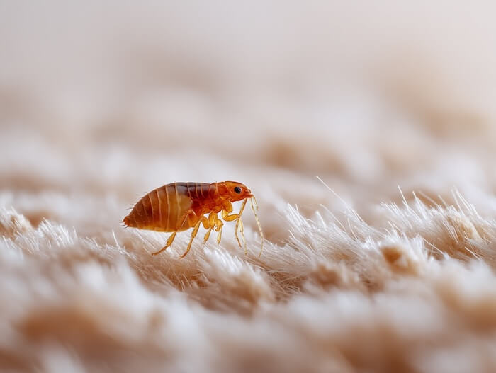 Close-up photo of a flea for identification – professional flea treatment