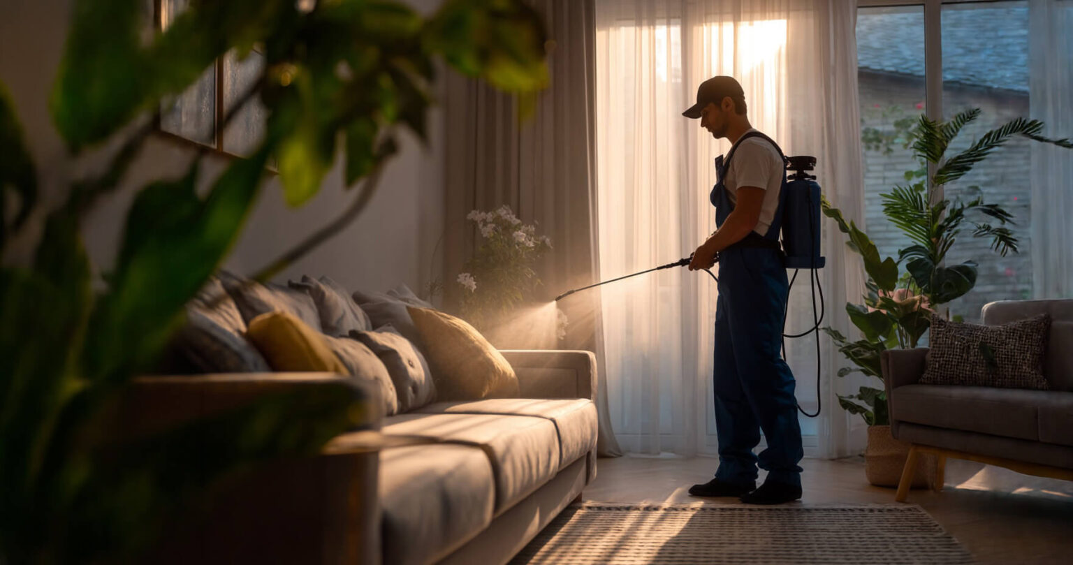 Professional spray treatment method for moth and pest control